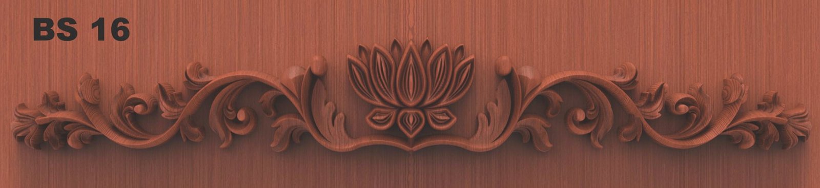 Beds & Sofa - BS-16 Elegant Lotus Floral Ornament Carving 3D Relief Model